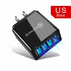 USB C ชาร์จด่วน QC3.0 4พอร์ต เครื่องชาร์จ USB C ชาร์จ USB C เครื่องชาร์จ สำหรับ iPhone iPad MacBook OPPO Vivo Sony สมาร์ทโฟน