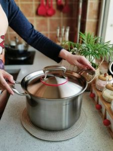 Luxurious 304 Stainless Steel Thickened Deep Saucepan 24cm Gas And Induction Cooktop Suitable High Quality Kitchenware