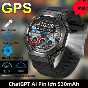 Đồng Hồ Thông Minh Theo Dõi GPS Mới 1.39  530mAh Với Đèn Pin Mạnh Mẽ La Bàn Máy Đo Nhịp Tim Chức Năng Gọi Bluetooth Chống Nước Cho Người Lớn