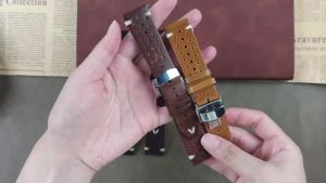 Dây Đồng Hồ Da Sáp Dầu Cổ Điển 20mm 22mm Khóa Nhanh Màu Nâu Thoáng Khí Nhiều Lỗ Dành Cho Nam Khóa Bướm Phù Hợp Với Omega Seiko Rolex