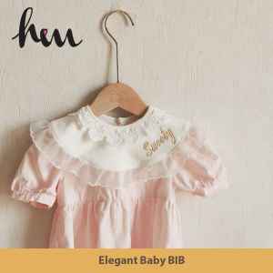 Elegant Korea Design Baby Bib Soft Cotton Feeding Saliva Round Towel / Infant Nursing Cloths 360° Rotatable Bibs