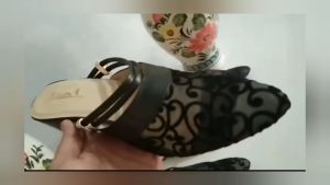 LADANG ONLINE - INTAN Block Heels Sandal Kondangan Wanita / Heels Brukat Payet Cantik