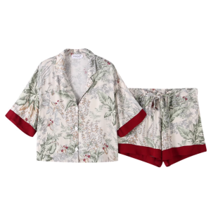 Bộ Đồ Ngủ Lụa Băng Mùa Hè Cho Nữ Bộ Đồ Mặc Nhà Tay Ngắn Thoải Mái Thoáng Khí Gợi Cảm Rộng Rãi Phong Cách Đường Phố