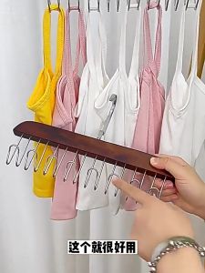 8 Hooks Multifunctional High Quality Solid Wood Hanger Penyangkut Baju Kayu Solid Wooden Hanger Clothes Organizer