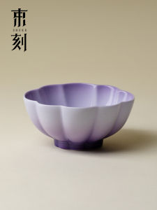 Hand-Painted Ceramic Tea Cup Gradient Purple Chinese Style Gongfu Tea Set Small  Popular Elements Hostess Cup Dehua Origin