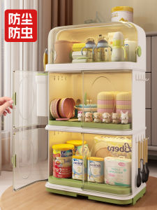 Baby Feeding Utensils Storage Box Dustproof Bottle Bowl Dish Draining Cabinet Modern Simple Style Kitchen Countertop Organizer