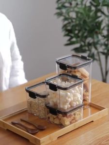 Toples Lebaran Kue Kering 700ML Penyimpanan Cereal Plastik Bening Acrylic 700 ML Kotak Transparan Kedap Udara Kontainer Makanan Storage Jar Food Tempat Bumbu Wadah Snack Storage Box Bahan Makanan Murah Import  AVVET