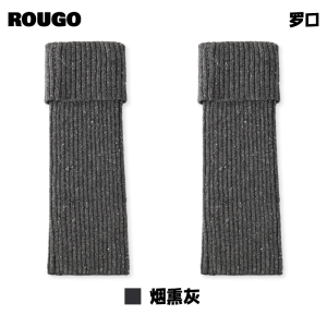 Rougo Womens Wool Knitted Sock Covers Thick Winter Warm Shark Pants Snow Boots Matching Cumbersome Knitwear Home Comfort Stockings