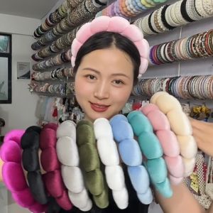 Satu Keluarga Bando Shell Busa Tebal Jumbo Polos C1131 Bandana Cloud Aksesoris Rambut Wanita Korea