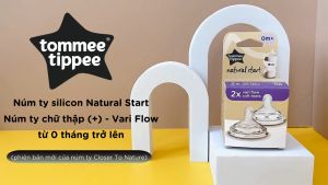 Núm ty silicon siêu mềm tự nhiên cho bé Tommee Tippee Natural Start Vari Flow từ sơ sinh (vỉ đôi)