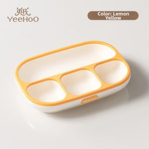 YeeHoO KIDS | Silicone Suction Divided Baby Plate One-piece