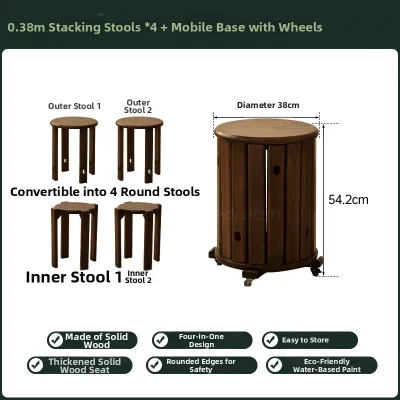 SAMEDREAM | Stackable Round Wooden Stool