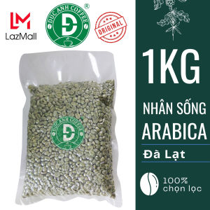 [SALE] 1kg Arabica Đà Lạt nhân sống chưa rang loại chọn lọc kỹ hút chân không phù hợp rang chảo tại nhà rang máy hương vị chua thanh quyến rũ thương hiệu Duc Anh Coffee