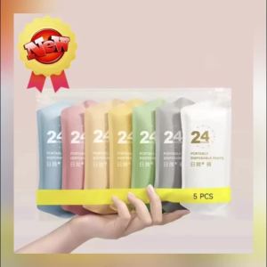 5PCS/Set Women Cotton Disposable Pantie Free Washing Portable Postpartum Monthly Shorts Daily Underwear for Business Trips
