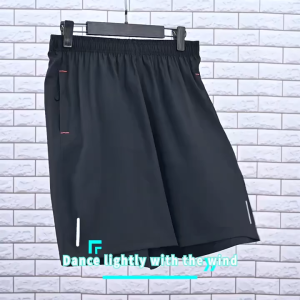 3pcs Shorts --Black Grey Blue Green Khaki Men Shorts Summer Short Pants Sports Quick Dry Zipper Pockets Gym Training Running Gym Shorts Men