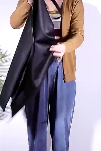 Waterproof and Oil Proof Apron Leather Apron Hanging Work Clothes Lengthened Black Labor Protection Kitchen Workwear