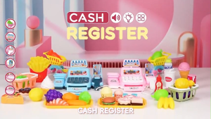 [Toy N Joy] Pretend Play Mini Supermarket Cash Register Toy Fun Play Pink/Blue