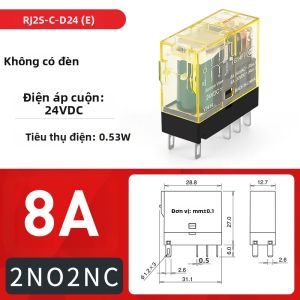 ENMG | Rơle Công Nghiệp Trạng Thái Rắn ENMG RJ1S-CL RJ2S-CL Công Suất Cao 8A 12A 24VDC 220VAC Có Đèn Báo