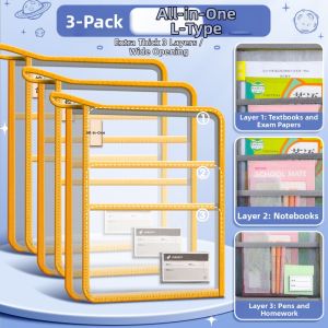 deli | Large Capacity Multi-layer Transparent A4 File Bag L Zipper