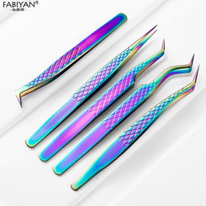 Precision Eyelash Tweezers Set Stainless Steel False Eyelash Extension Tweezers 3D Volume Eyelash Grafting Clip Makeup Tools