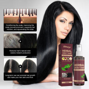 Herbal Cure White Hair Trea-tment Spray 100ML Herbal Shouwu Hair Liquid Change White Gray Hair To Black Original