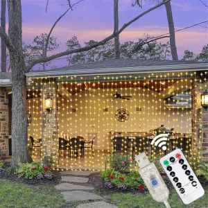 6m/3m LED Fairy String Curtain Lights New Year Lamp Christmas Lights 8 Mode Remote USB Festoon Christmas Decor For Home Holiday