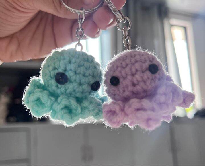 Crochet octopus clearance keychain