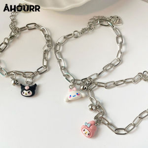 กำไลคู่ สร้อยข้อมือ ลายการ์ตูน สไตล์ญี่ปูน หรืองประดับ สดใส สําหรับคู่รัก ให้ผู้ชายและผู้หญิง