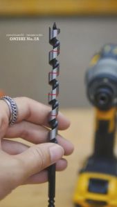 ONISHI ดอกสว่านเจาะไม้ NO.2AVX มีสเกลวัดความลึก ก้านดอก ร่อง 2 ชั้น Groove Auger Bits มีขนาดดให้เลือก 3 mm. - 21 mm