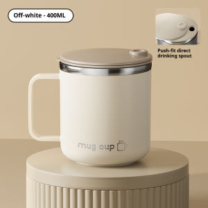 400ML Leak Proof Drinking Cup Stainless Steel Coffee Cup With Lid Drinkware Double Wall Water Bottle Thermal Cup Milk Coffee Mug