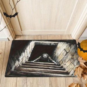 VIKAMA Halloween Horror Zombie Doormat Non Slip Stain Resistant Porch Floor Rug Indoor Outdoor Entrance Home Decor Mat
