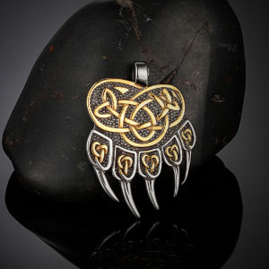 Viking Bắc Âu Móng Vuốt Sói Vòng Đeo Cổ Cho Nam Celtic Chữ Rune Thép Không Gỉ Da Thật Chính Hãng Da Tự Vệ Bùa Hộ Mệnh Phong Cách Punk Trang Sức