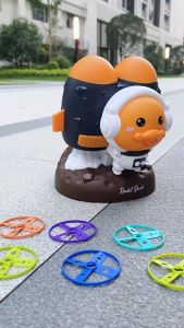 Disk Launcher Catch Game – Foot Activated Flying Disc Toy Outdoor Backyard Fun for Kids Family Parties Camping and Team Play – Ages 6