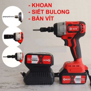 MÁY KHOAN VÀ SIẾT BULONG DÙNG PIN 199VBẢO HÀNH 12 THÁNG PIN 10 CELL
