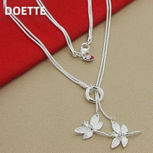 DOTEFFIL Bạc 925 Chuồn Chuồn Mặt Dây Chuyền Vòng Đeo Cổ Cho Nữ Dây Xích Rắn Cưới Đính Hôn Dễ Thương Lãng Mạn Trang Sức