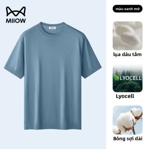 Áo thun nam MiiOW vải lụa tơ tằm viscose nylon cotton mát mẻ thoáng khí