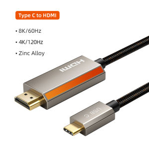 Cabletimes | CABLETIME Zinc Alloy Type C Cable 8K 60Hz 4K 144Hz HDR 10 USB C to HDMI Cable for Samsung Huawei Laptop iPhone 17 16 HDMI Cable