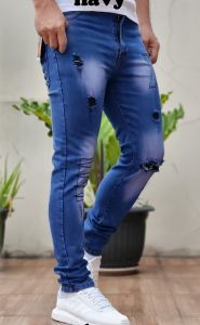 LAZ Celana Jeans Terbaru Bikers Sobek X Celana Jeans Panjang Pria Dewasa Celana Denim
