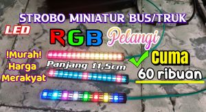 Lampu Strobo RGB Pelangi Untuk Miniatur Bus Truk Motor Panjang 115cm  DC 5V - 12V