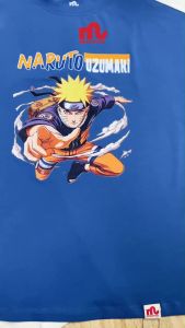 Áo Cotton Bé Trai Riomio Vải 100% Cotton 4 Chiều Phom Rộng Tay Trễ Phối Màu Vai Năng Động In Hình NARUTO Xanh Kem Size 8/9–12/13 (30–50kg) RAT1037