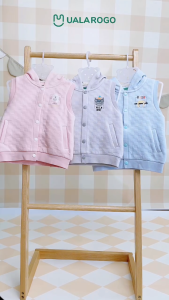 UALAROGO Áo gile nỉ chần bông thu đông có mũ cho bé trai - bé gái UR3663 (2-5Y)