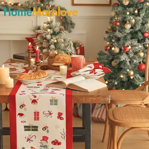 Chrismas Red Table Runner Rectangle Tablecloth Festival Home Decoration Anti scalding Tea Table Flag Chrismas Table Mat