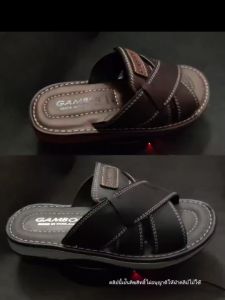 GAMBOLแท้ แฟชั่นผู้ชายรองเท้าแกมโบลแท้แตะสวม คาดหน้า ผู้ชายใส่ลําลอง ใส่ไม่เหมื่อย เดินเบาใส่สบายเท้า รองเท้าหนังผู้ชายน้ําหนักเบา สีน้ําตาล GM 52030