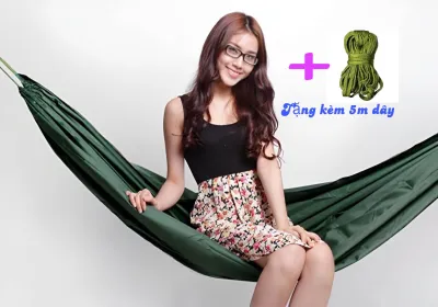 [Big sales]võng dù 2 lớpthái lancao cấptặng kèm 5m dây