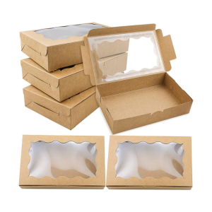 16/32Pcs Cake Carriers Square Box With Lid White Bread Box With Window For Pies Donuts Muffins Weddings Parties