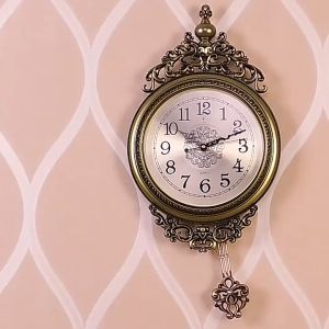 Polaris European style metal plate swing silent wall clock living room bedroom personalized creative fashion decoration quartz clock