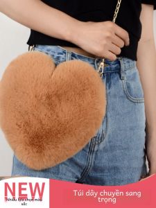 Túi Đeo Chéo Hình Trái Tim Dễ Thương Bằng Vải Nỉ Túi Xách Thời Trang Cho Nữ Túi Điện Thoại Di Động Cho Bạn Thân Túi Đeo Vai Đơn Bằng Da Tổng Hợp