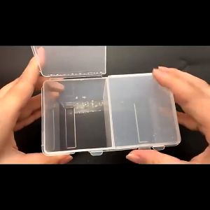 2Compartment Transparent Nail Makeup Remover Storage Box Nail Tool Makeup Remover Cotton Pad Cotton Swab Storage Box Glitter Storage Box