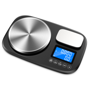 Brifit Dual Platform Digital Kitchen Scale with Dual scales 10Kg/1g & 1Kg/0.1g Precision Electronic Scale Tare Function 7 Units Conversions LCD with Backlit Digital Food Scale