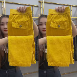 Thickened Casual Pants Pink Moon Tooth Pocket Flannel Comfortable Sports Pants Autumn Winter New Style Versatile mid High Waist